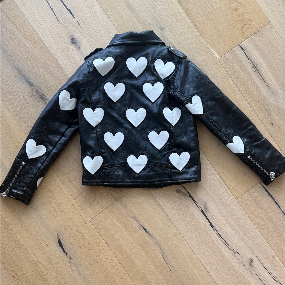 Lola + The Boys Black Faux Leather Jacket with Pink Accent - Picture 4 of 8